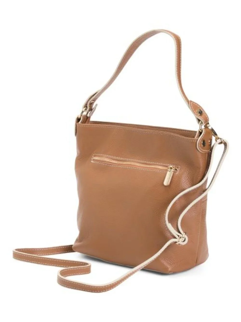 VALENTINA Made In Italy Leather Double Pocket Hobo
